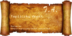 Tepliczky Anett névjegykártya